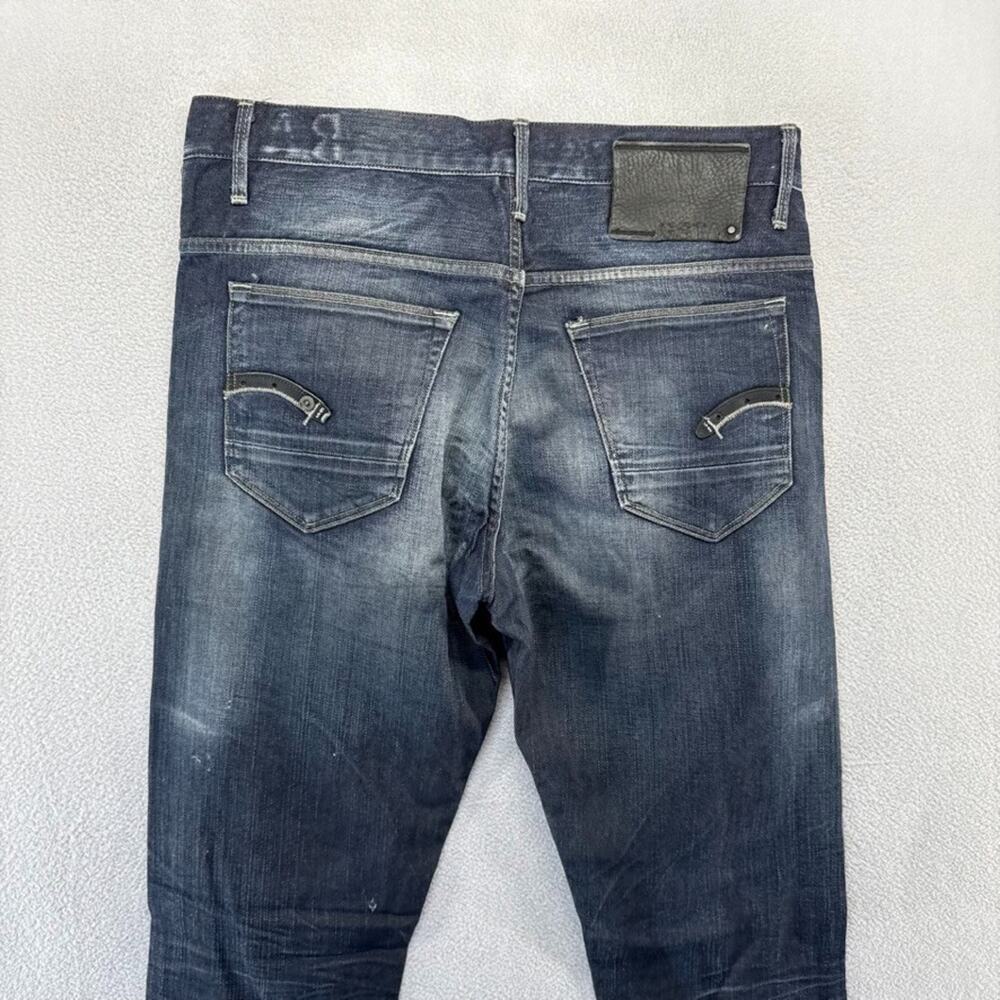 G Star Raw Jeans Men's 33x34 fits 32x34 Blue Dark Stable Slim Vintage y2k Faded - Picture 9 of 10